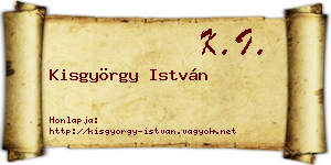 Kisgyörgy István névjegykártya