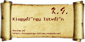 Kisgyörgy István névjegykártya